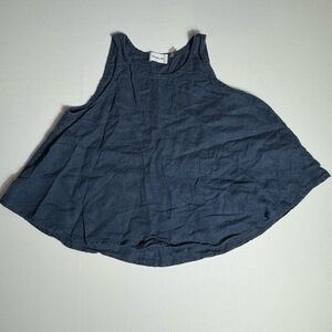 Sam & Lavi 100% Linen Women's Blue Sleeveless Top Large